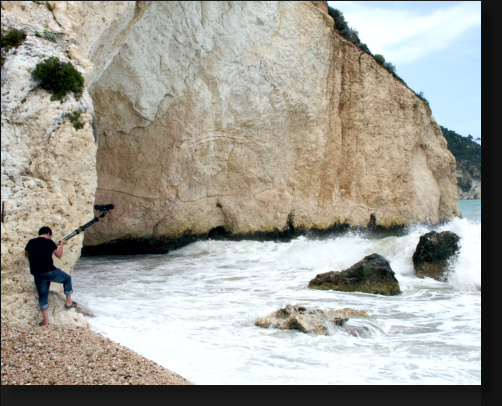 Olli Jungjohann bei der Surround-Aufnahme in Gargano, Italien (Foto: Birgit Jungjohann)